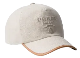 Linen blend baseball cap