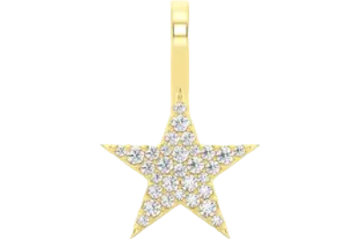 Five Point Star Diamond Pendant 14k Solid Gold .20ctw