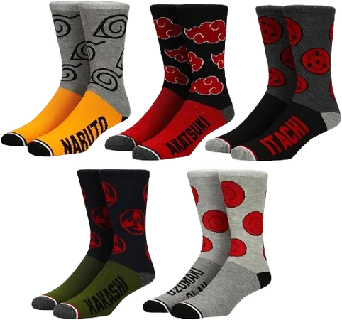 Naruto Character Crew Socks (5-Pack)