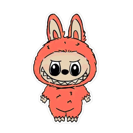 Labubu Sticker Red