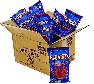 Red Vines Licorice Twists, Original Red Flavor, Soft & Chewy Candy, 4 Ounce (Pack of 24)