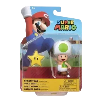 Official Super Mario Green Toad with Super Star 10cm