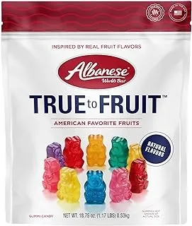 Albanese World's Best True to Fruit™ – American Favorite Fruits Gummies, 18.75oz Bag of Candy