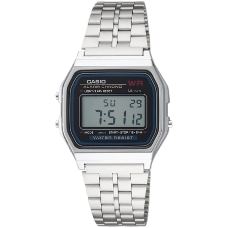 Casio Digital Alarm Chrono Stainless Steel A159WA-N1DF
