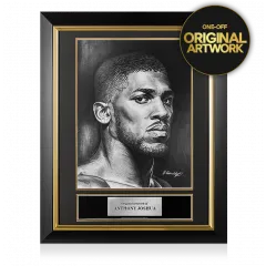 ARTIST SIGNED Original Anthony Joshua Tribute Artwork In Premium Frame