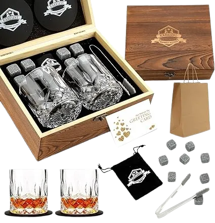 Whiskey Stones and Glass Gift Set