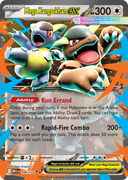 Mega Kangaskhan ex 104/132 [Play Pokémon Stamp Holo]