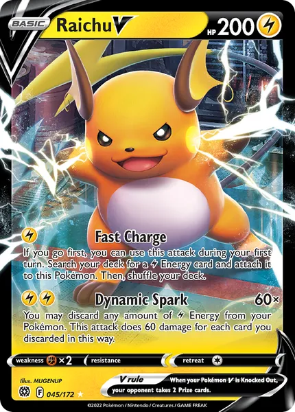 Raichu V 045/172 [Play Pokémon Stamp Holo]