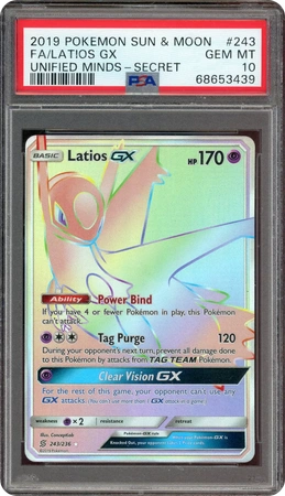 PSA 10 FA/Latios GX Unified Minds-Secret (English)
