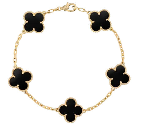 Vintage Alhambra bracelet, 5 motifs Onyx