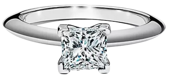Princess-cut Diamond Engagement Ring in Platinum 1.19 Carats VVS2