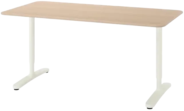 Desk, white stained oak veneer/white, 63x31 1/2 "