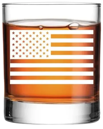 American Flag Whiskey Glass