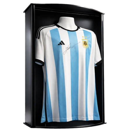 Signed Lionel Messi Argentina 2022 Home Shirt In Icons Premier Display