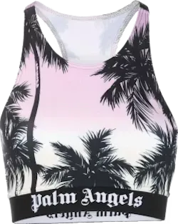 Palm Tree-print Crop Top