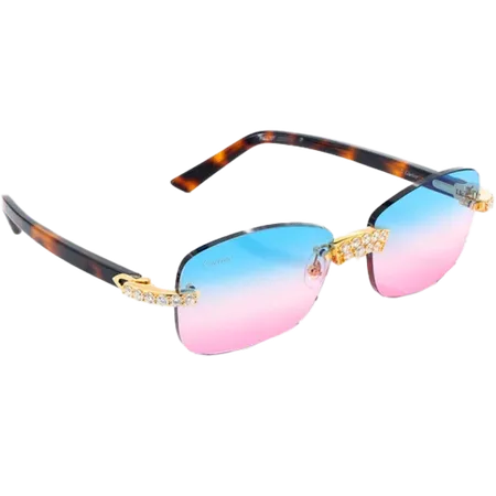 Cartier Glasses Iced Out Diamond Rimless - 5.00ctw - Yellow Gold