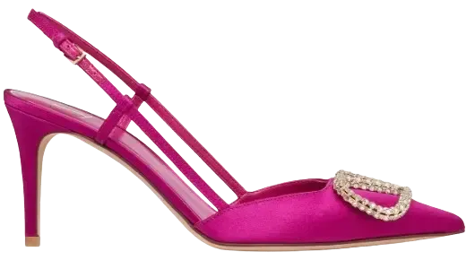 Vlogo Signature Satin Slingback Pumps 80mm
