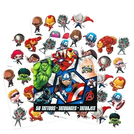 Marvel Avengers Temporary Tattoos of 50 Superheroes