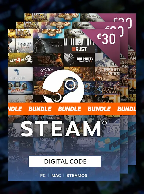 Steam Gift Card Bundle 30+30+30 EUR - Steam Key