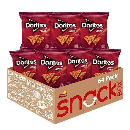 Doritos Flavored Tortilla Chips Nacho Cheese Pack of 64