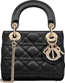 Dior Lady Dior Cannage Satin Mini Black
