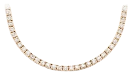 9pt Prong Set Diamond Tennis Necklace 14k Solid Gold 15.00ctw