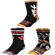 Naruto Akatsuki and Naruto Crew Socks 3-Pack