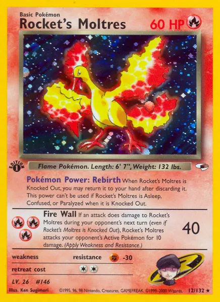 Rocket's Moltres 12/132 [Unlimited Holo]